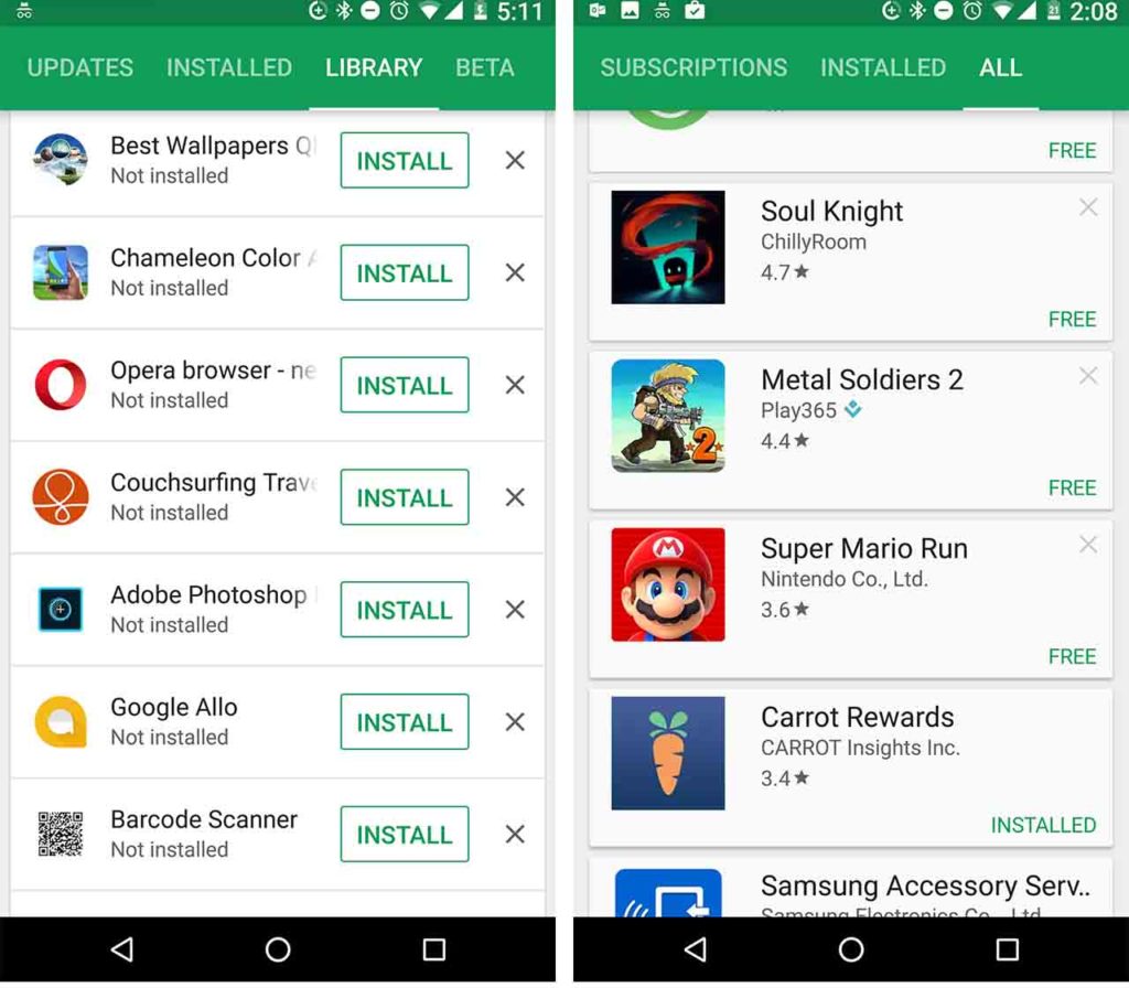Google Play Store My Apps & Games Section Receives Rework