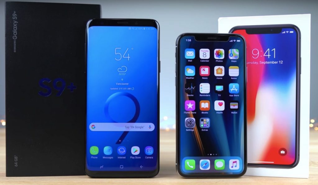 galaxy s9 vs iphone x